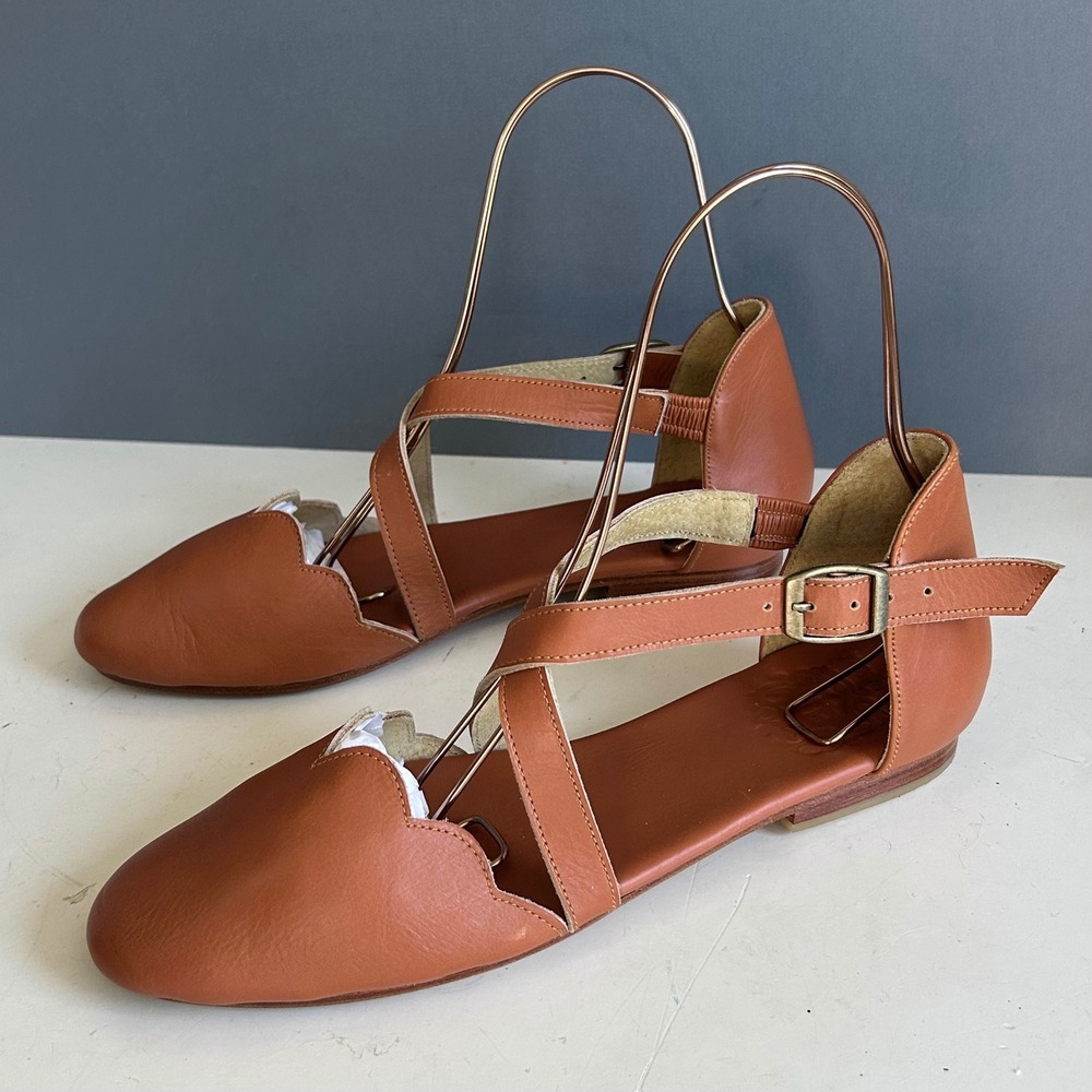 Bali ELF Handmade Mangrove Shoes size 10 Mary Jane Crisscross Flats - Picture 2 of 11